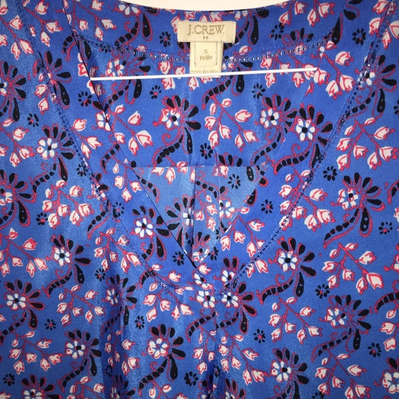 J crew  blue floral blouse - Picture 2 of 4